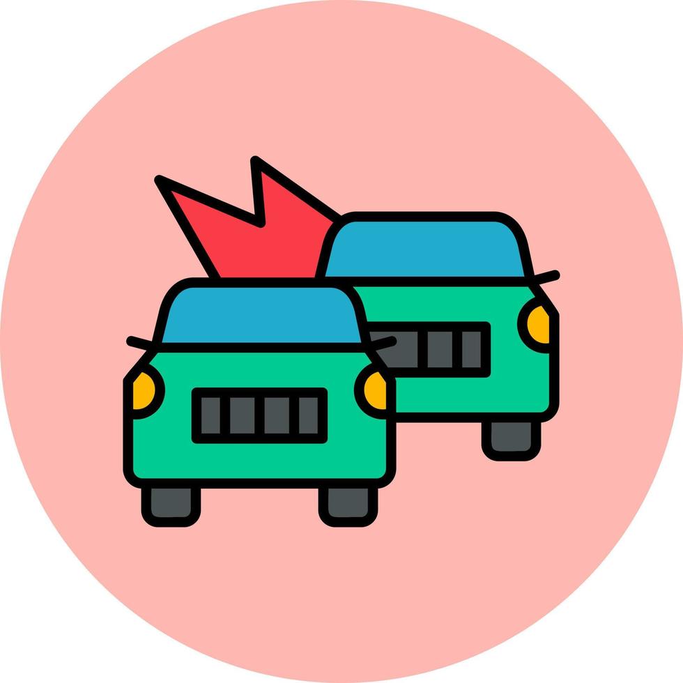 icono de vector de coche de accidente