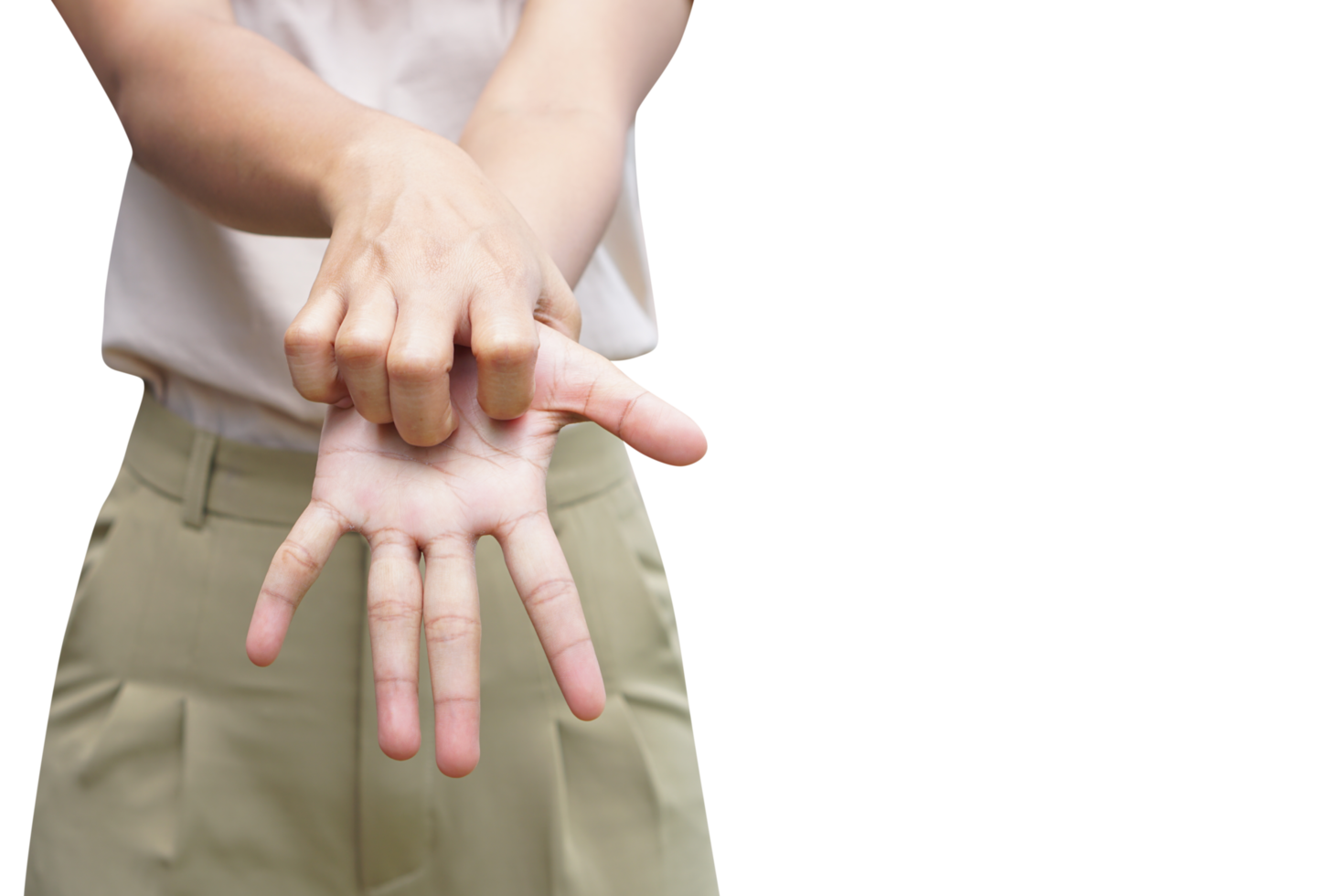 Asian woman having itchy skin png