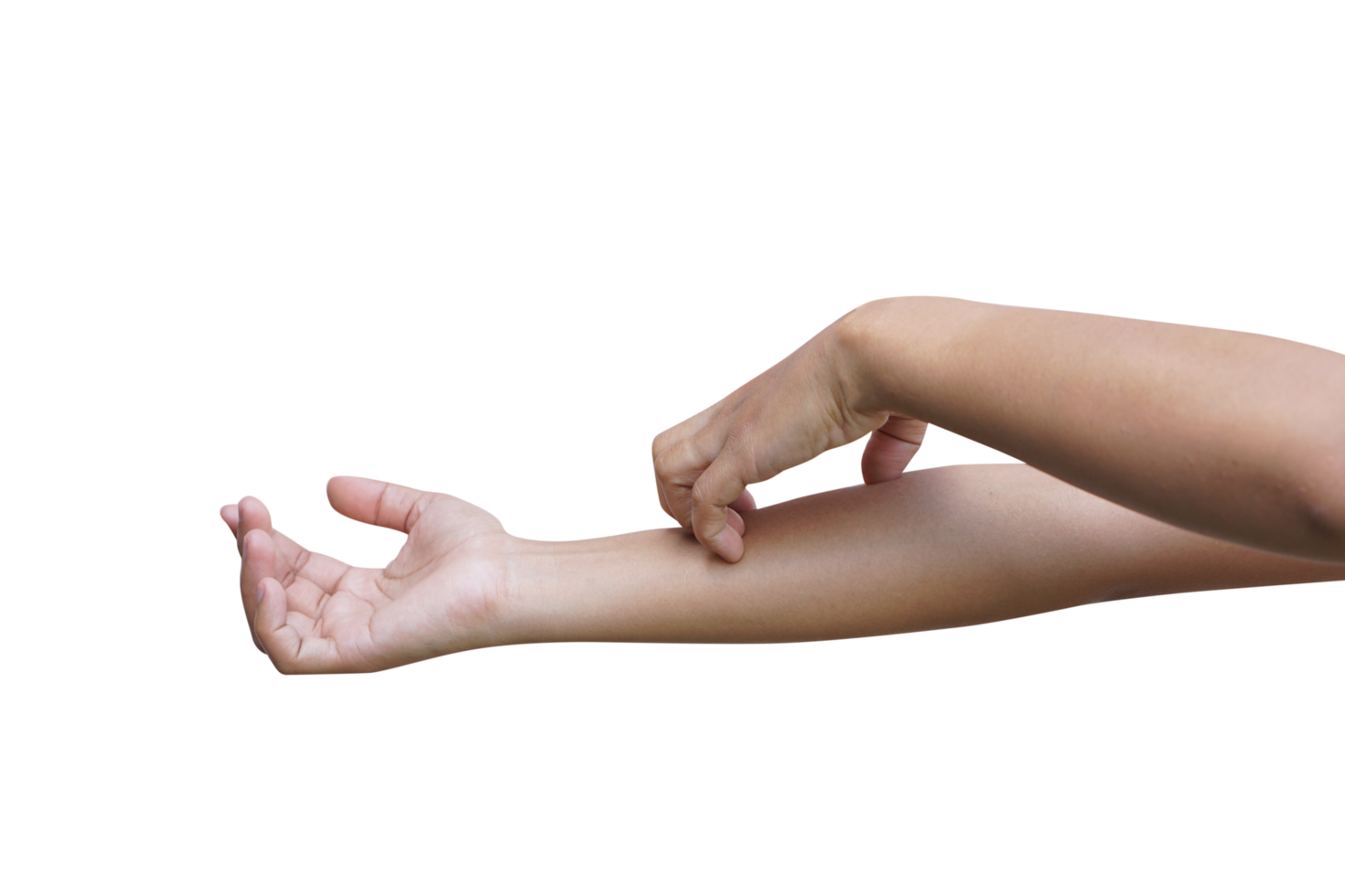 Human itching on the arm png