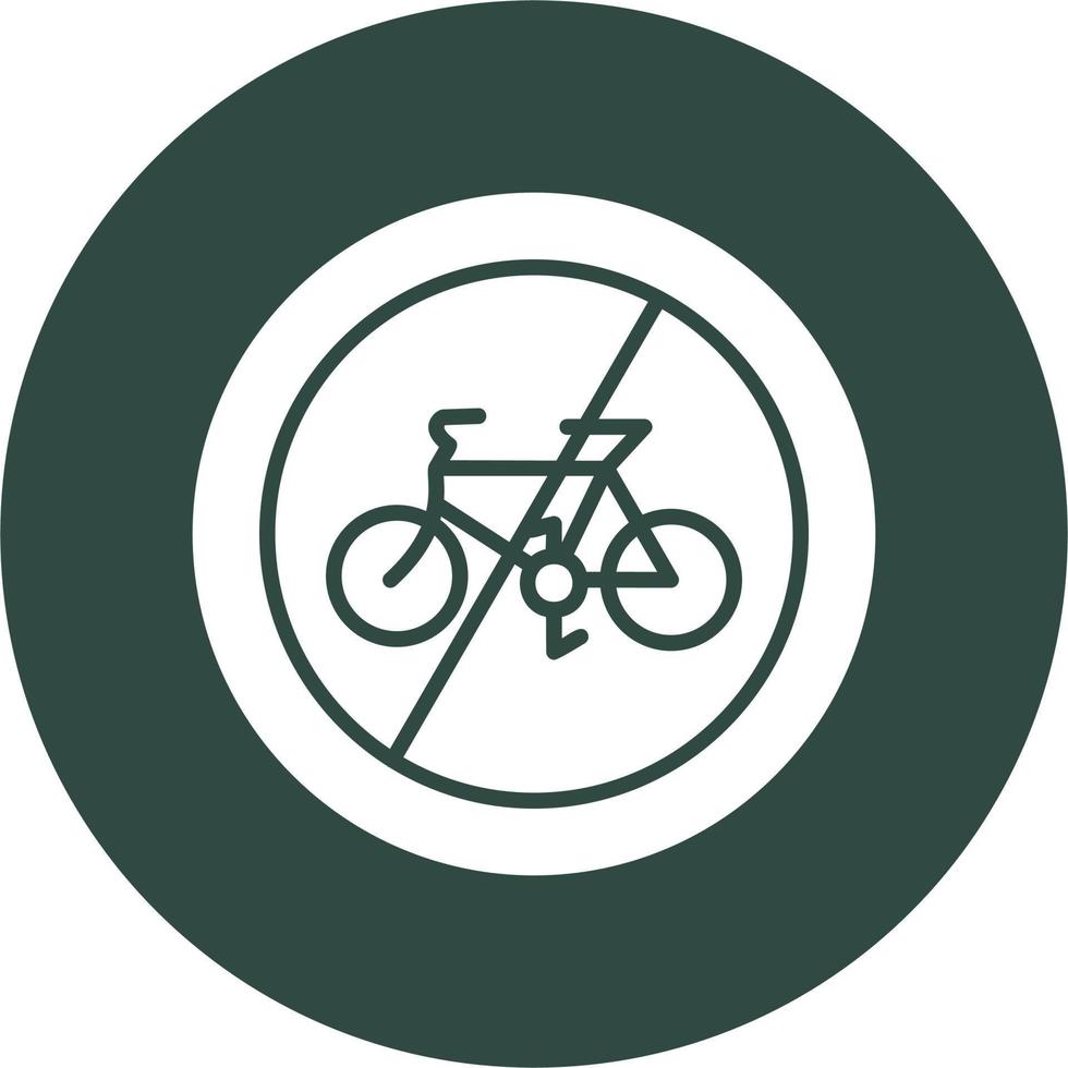 No Cycling Vector Icon