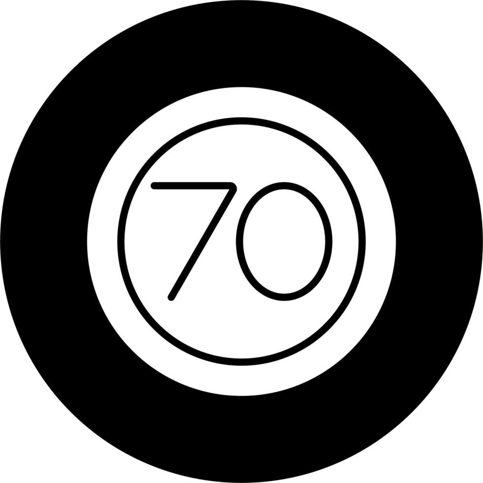 70 velocidad límite vector icono