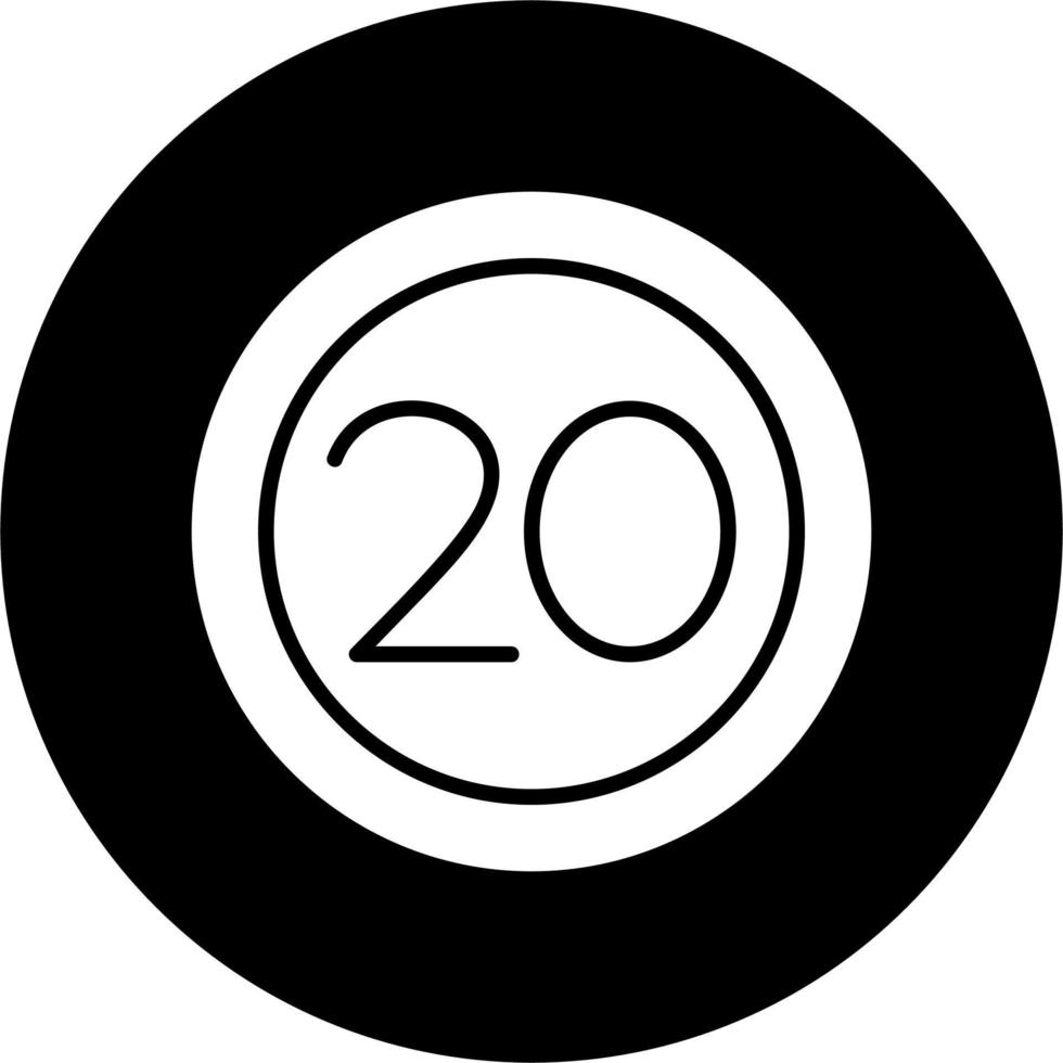 20 Speed Limit Vector Icon