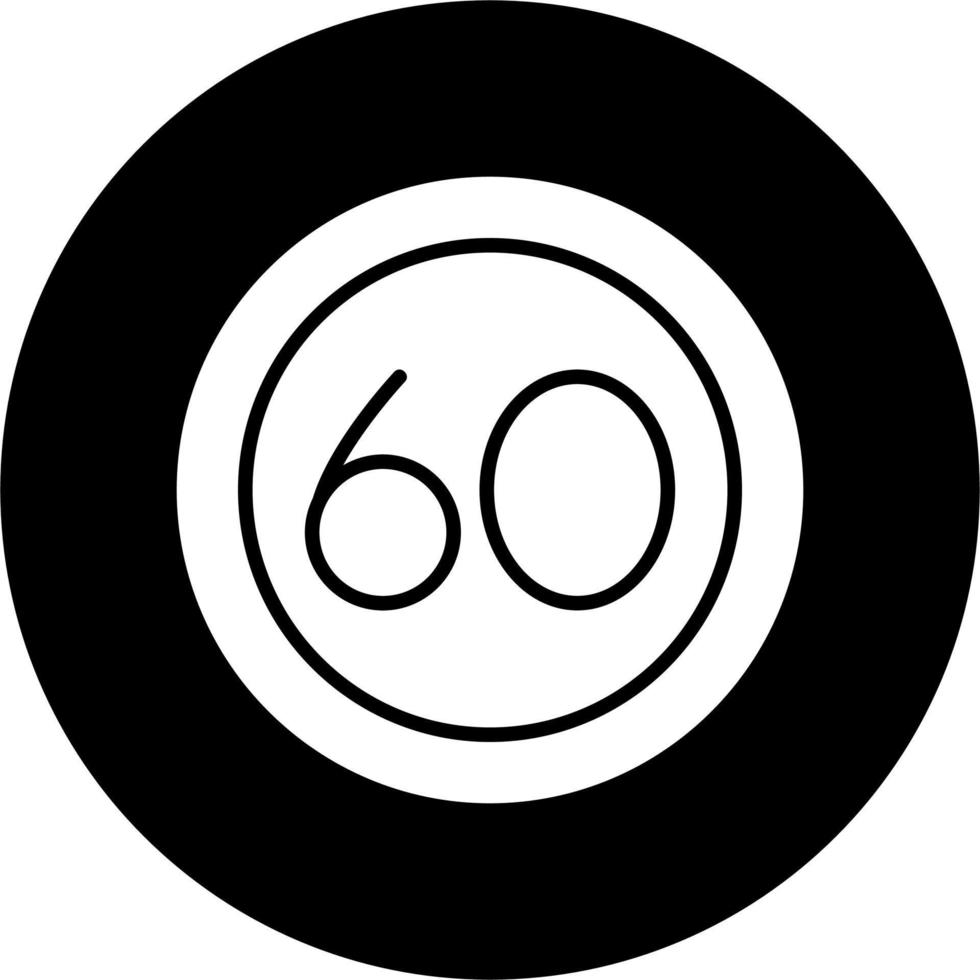 60 Speed Limit Vector Icon