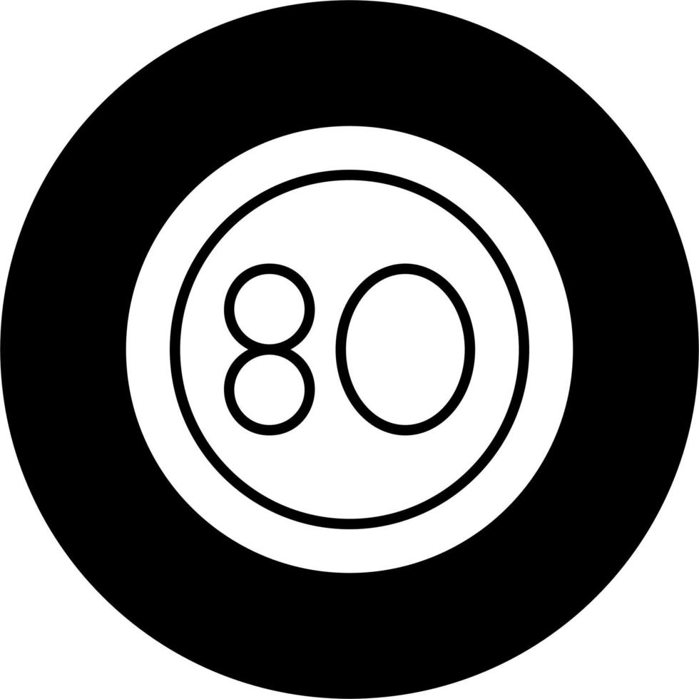 80 Speed Limit Vector Icon