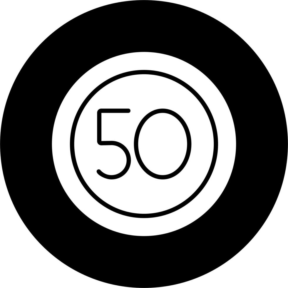 50 Speed Limit Vector Icon