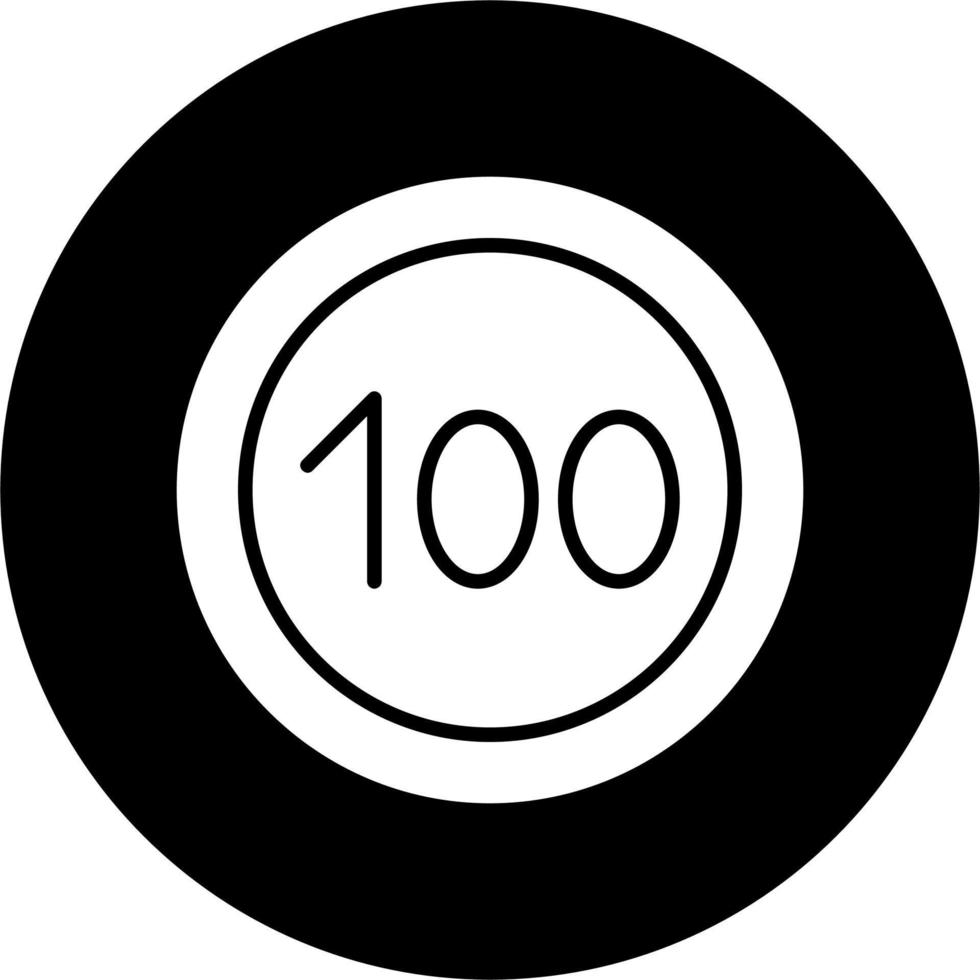 100 Speed Limit Vector Icon