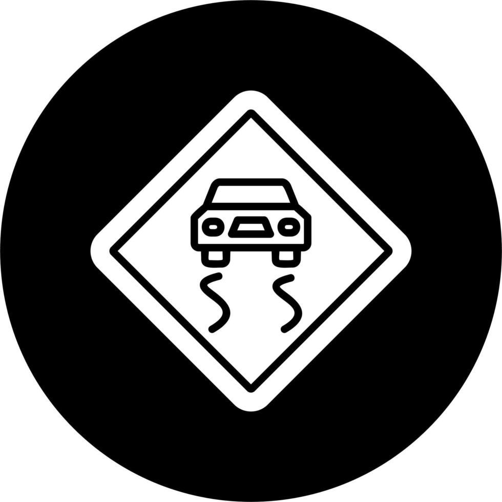 Slippery Road Vector Icon