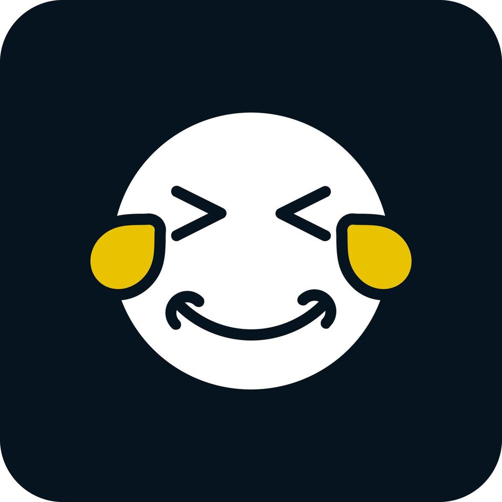 Grin Squint Tears Vector Icon Design
