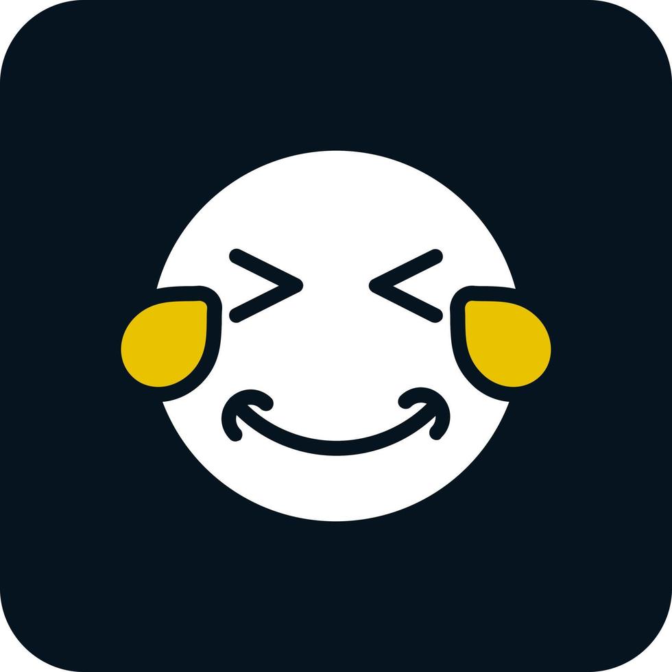 Grin Squint Tears Vector Icon Design