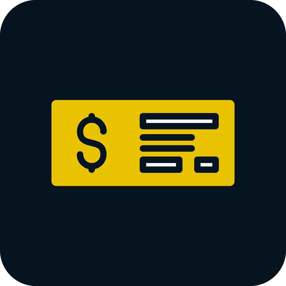 Money Check Vector Icon Design