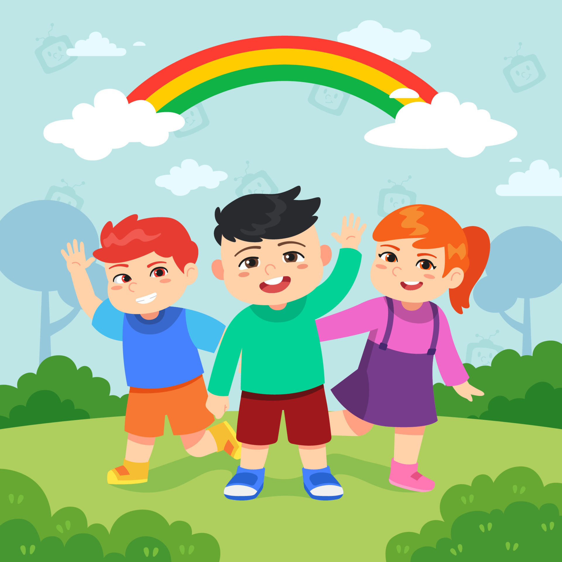 A Group Of Children Play Together In A Park 20946177 Vector Art At Vecteezy a-group-of-children-play-together-in-a-park-20946177-vector-art-at-vecteezy