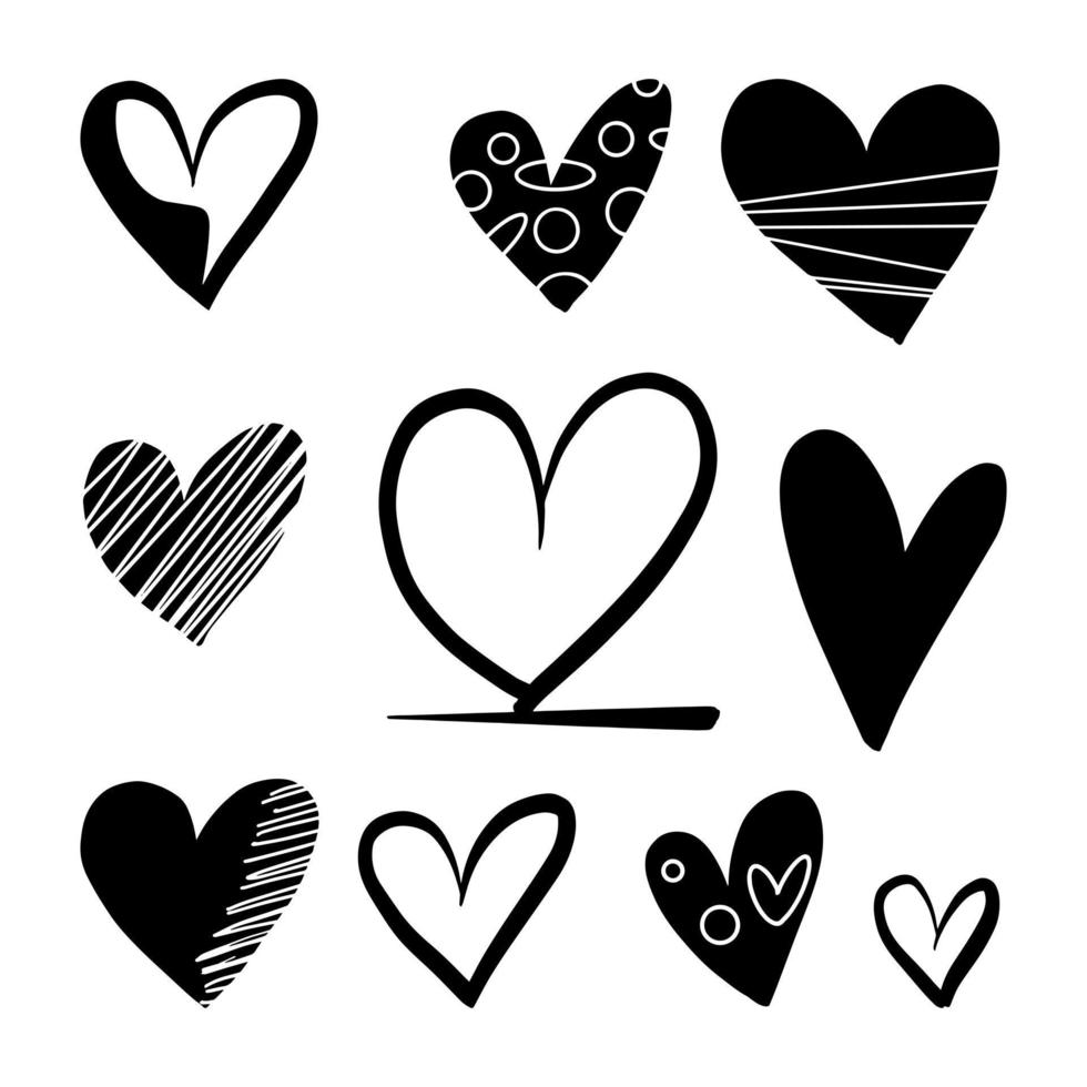 Heart doodle, Love, Vector Illustration.