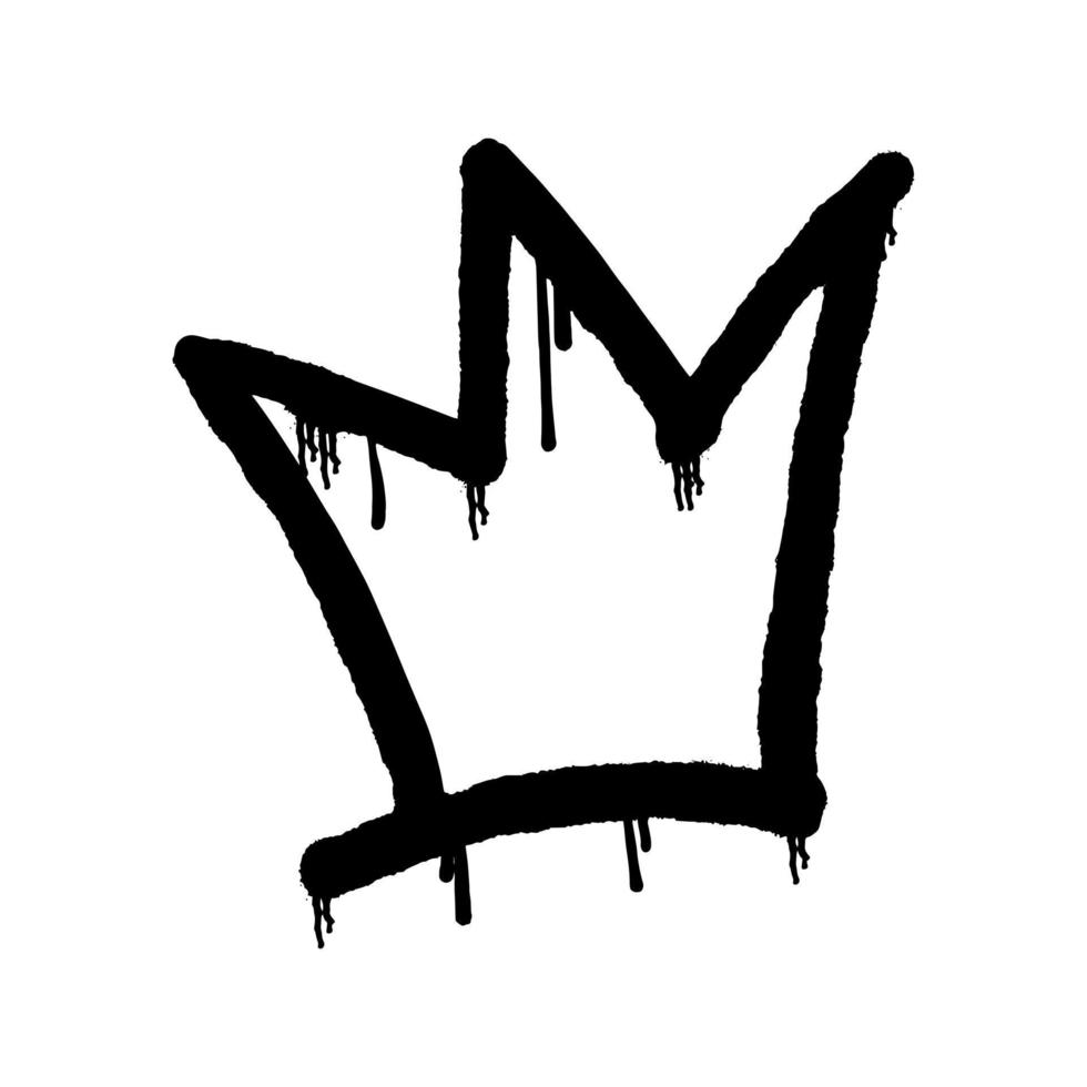 Crown sprayed in graffiti style. Vector illustration.