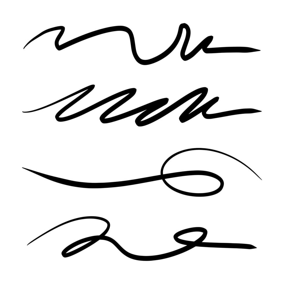 strokes, underlines, highlighter marker strokes, wave brush marks. vector