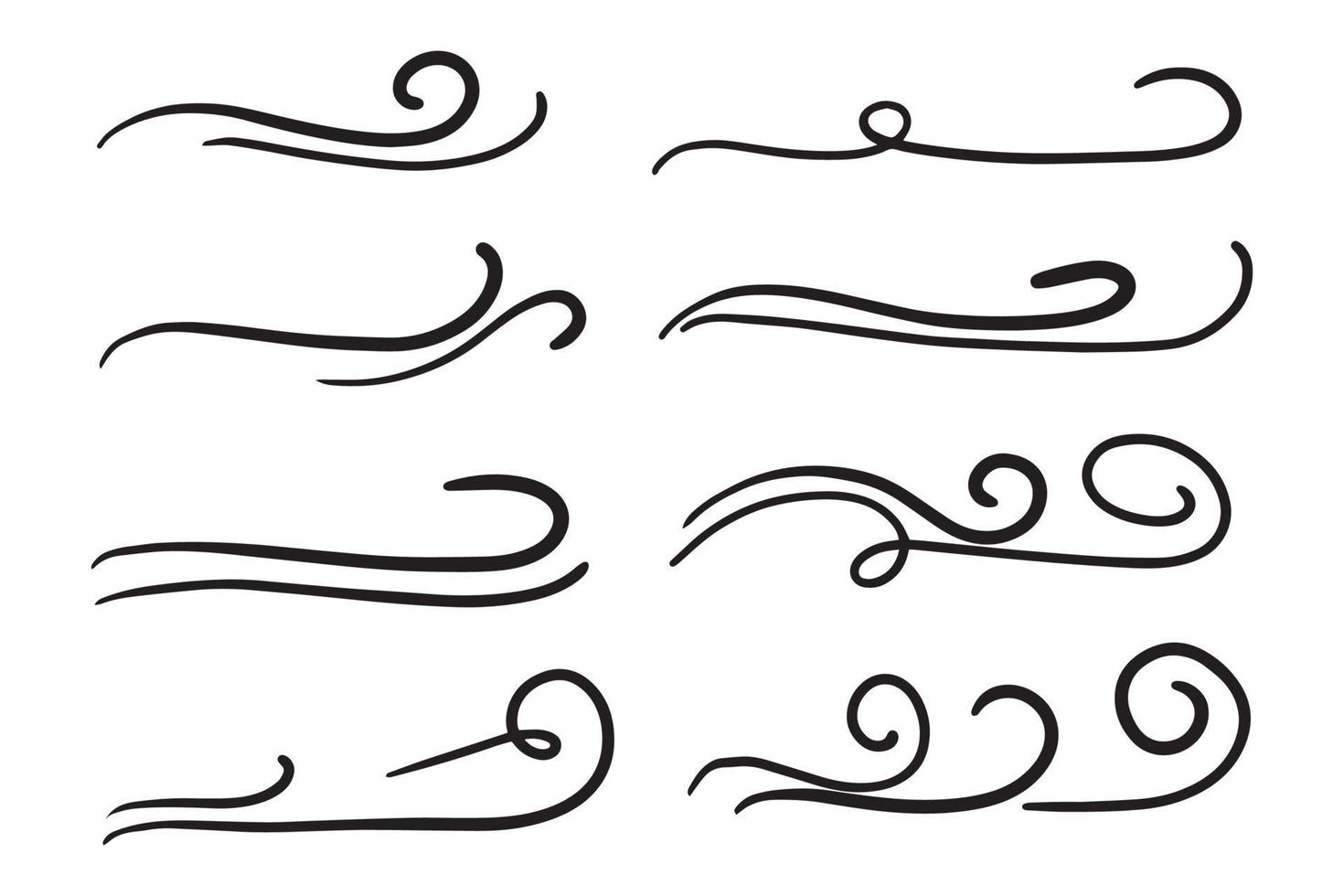 doodle wind with line art. vector illustration.