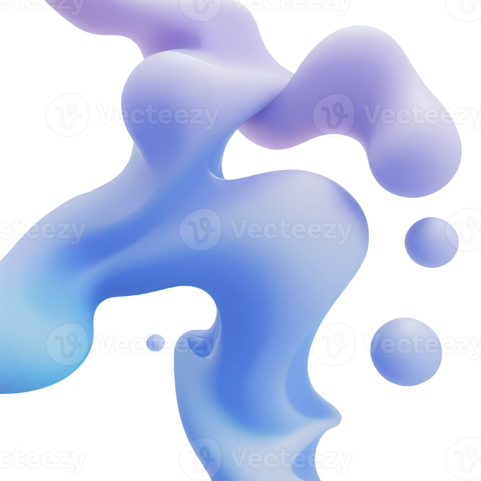 Abstract matte liquid metaball shapes 3d render illustration png
