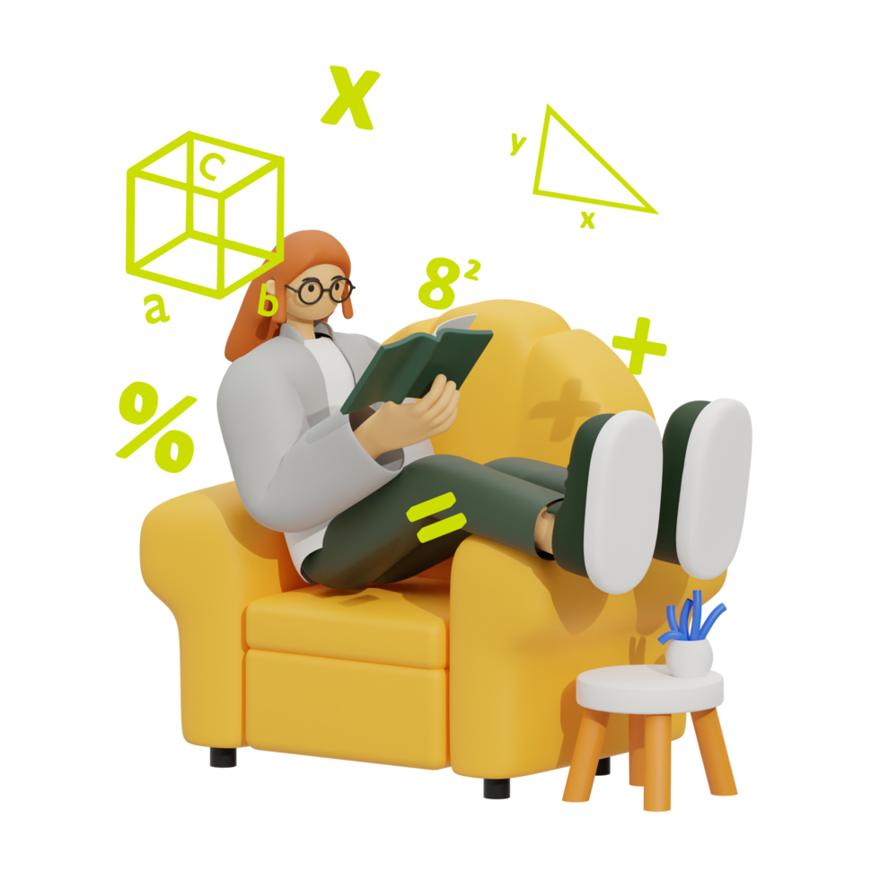 3d illustration learn math at home png