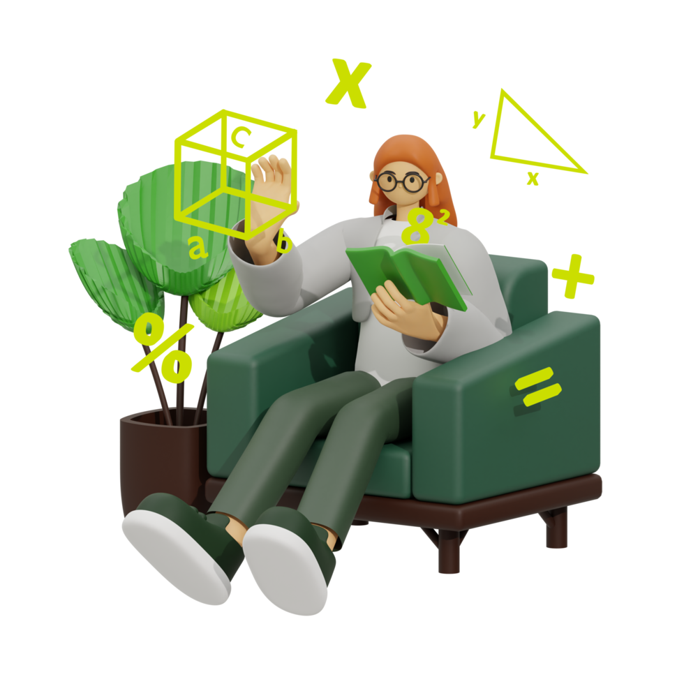 3d illustration learn math at home png