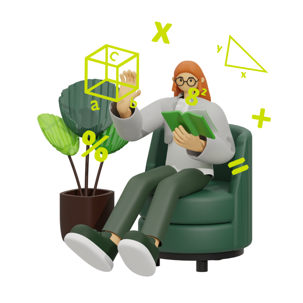 3d illustration learn math at home png