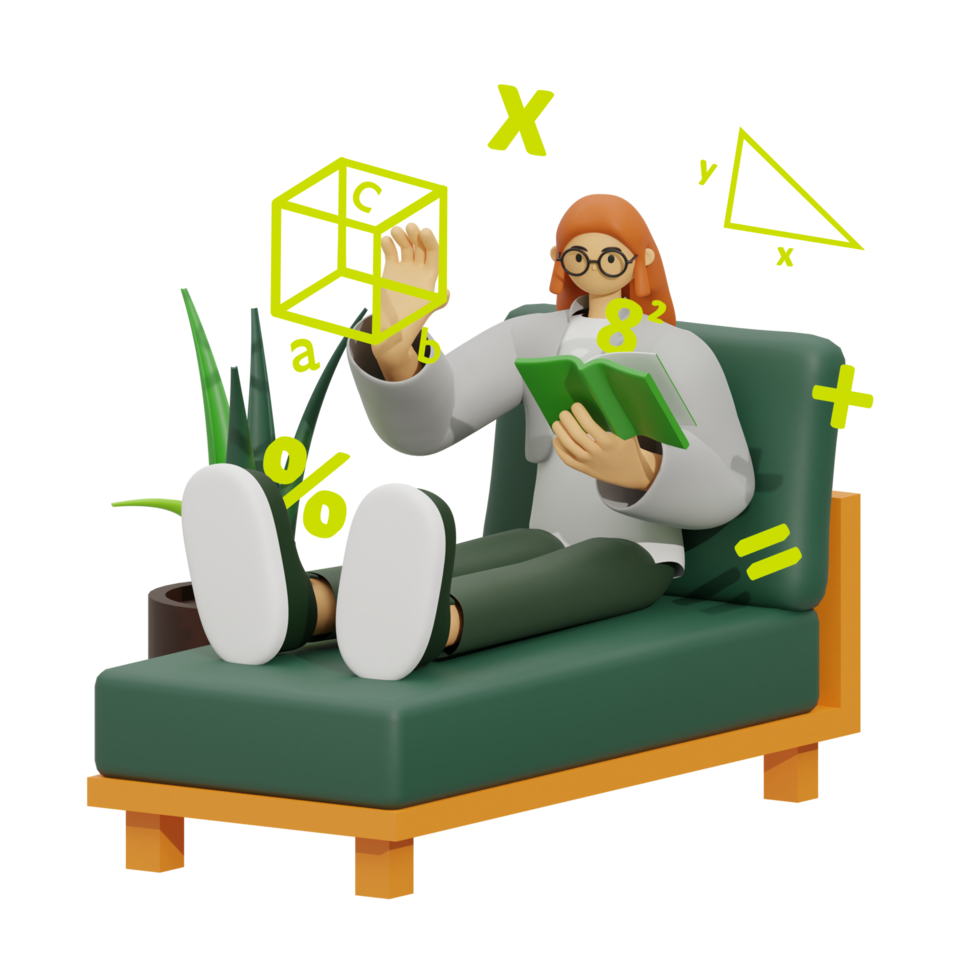 3d illustration learn math at home png