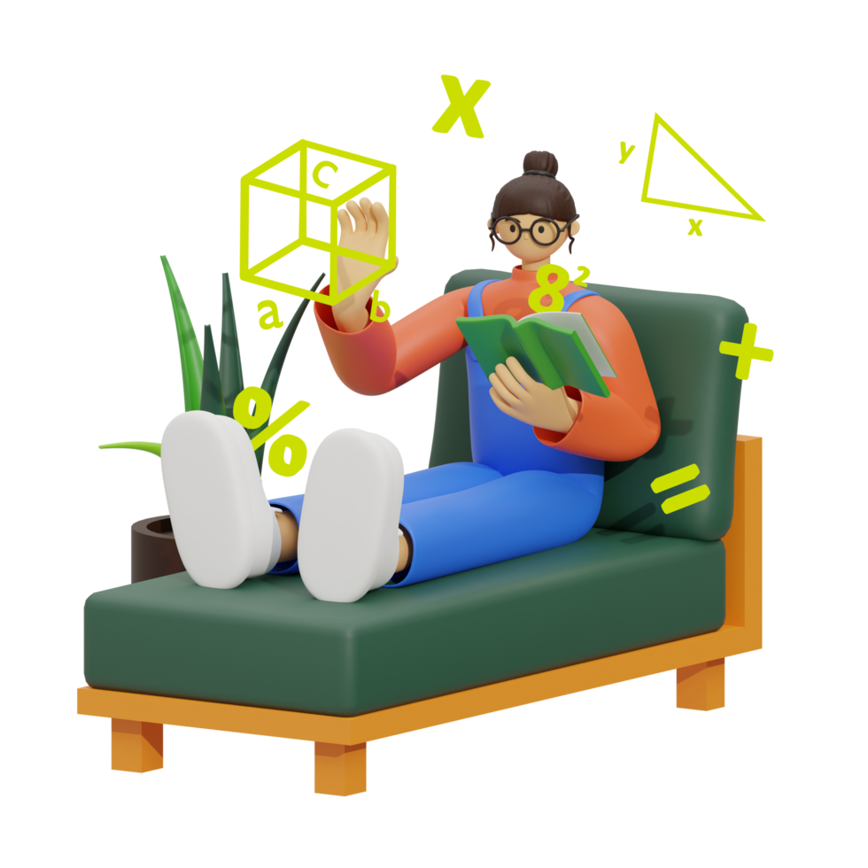 3d illustration learn math at home png