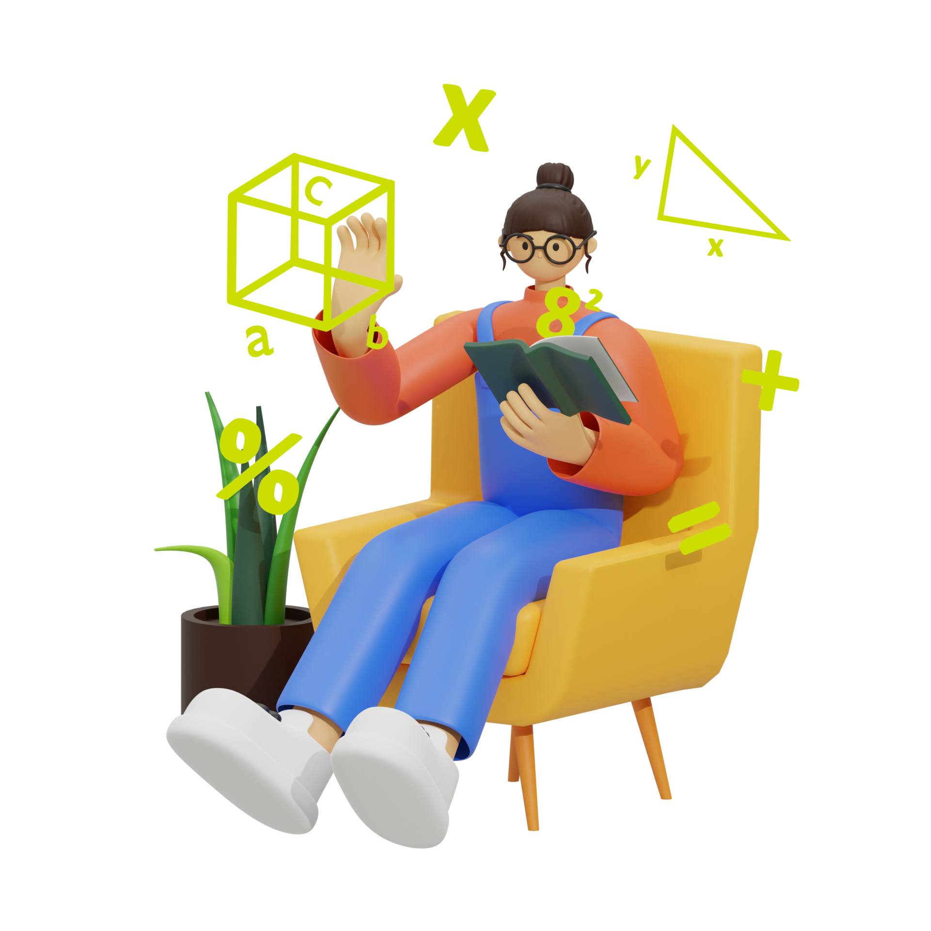 3d-illustration-learn-math-at-home-20946533-png