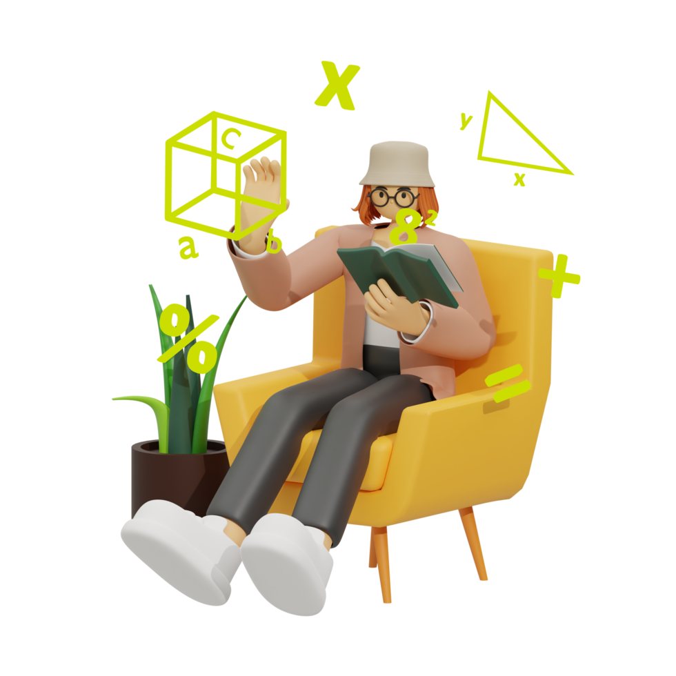 3d illustrazione imparare matematica a casa png