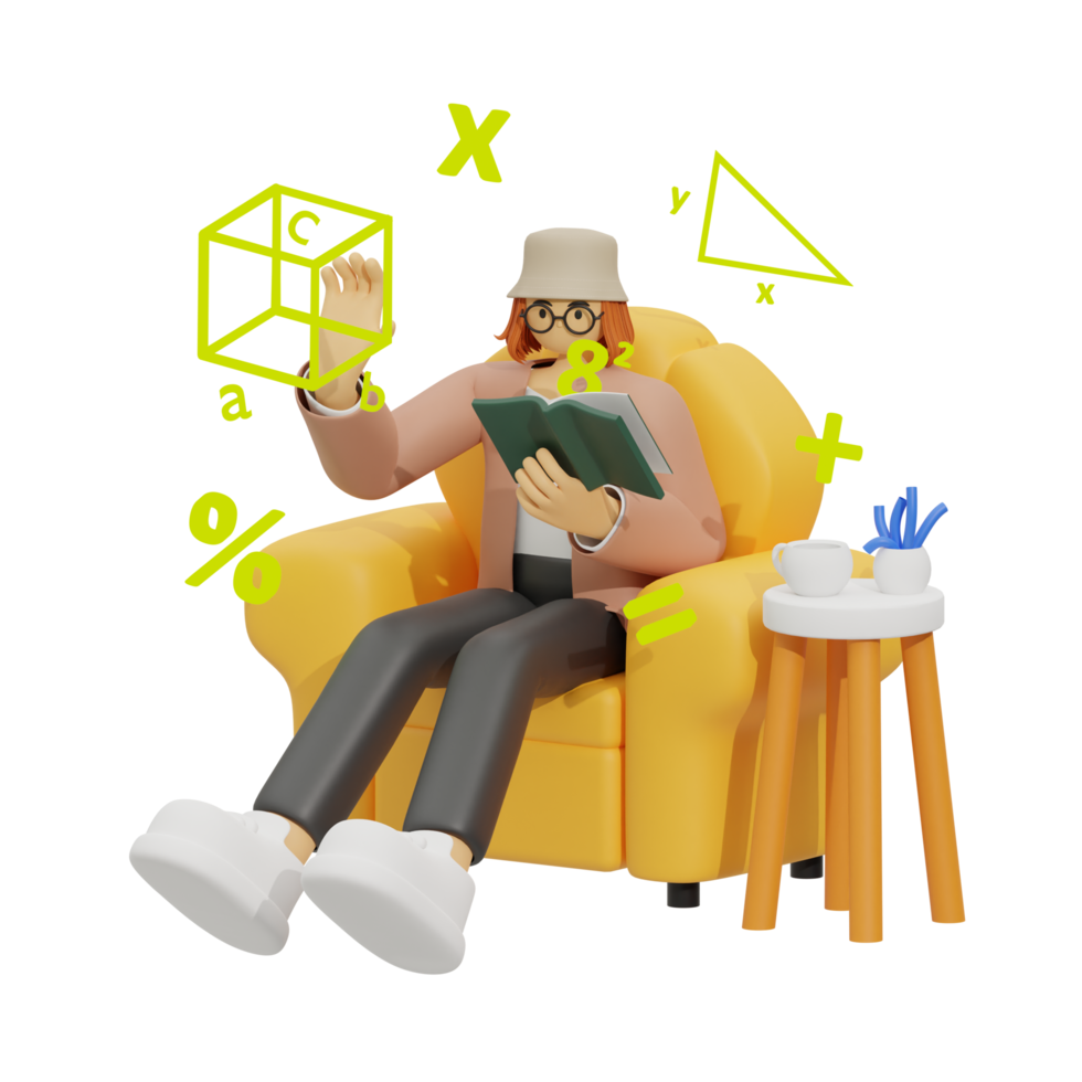 3d illustration learn math at home png