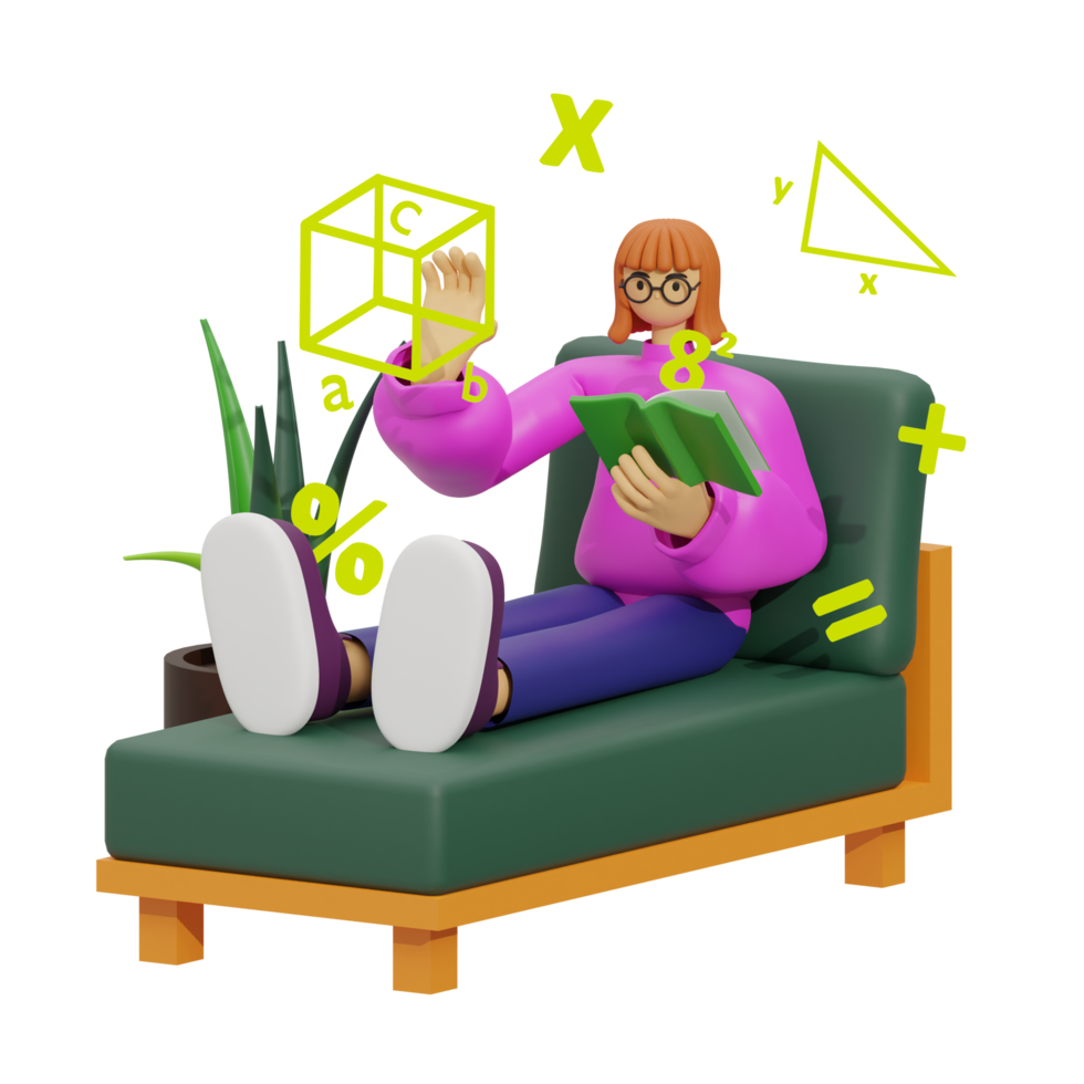 3d illustration learn math at home png