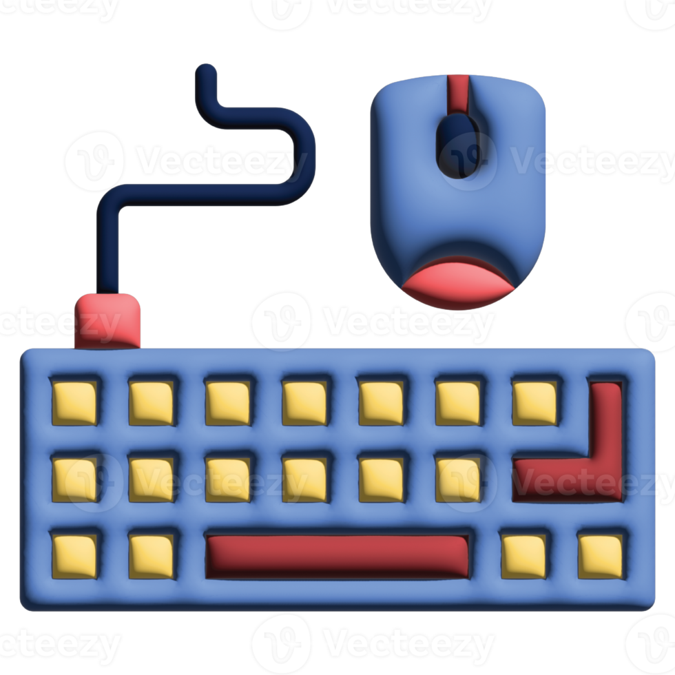 3d ilusión teclado en trabajo desde hogar conjunto png