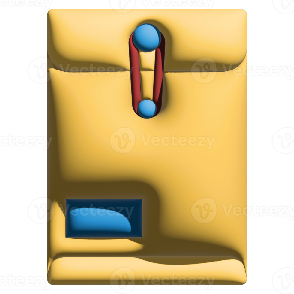 3D illustration envelope in office set png