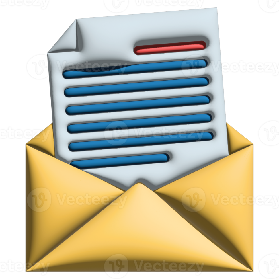 3D illustration letter in office set png