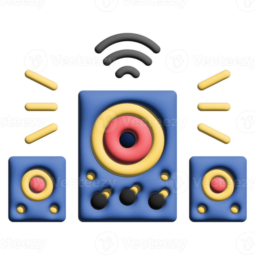 3d Illusration laut Lautsprecher im Arbeit von Zuhause einstellen png