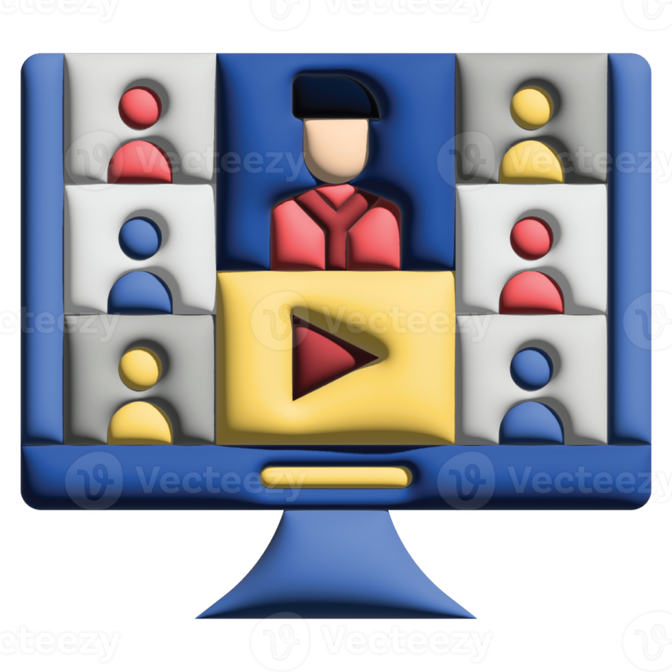 3d Illusration Webinar im Arbeit von Zuhause einstellen png