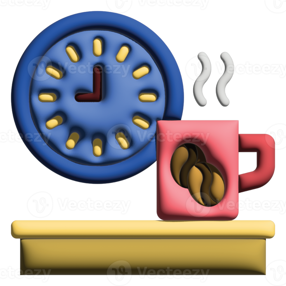 3d ilusão café pausa dentro trabalhos a partir de casa conjunto png