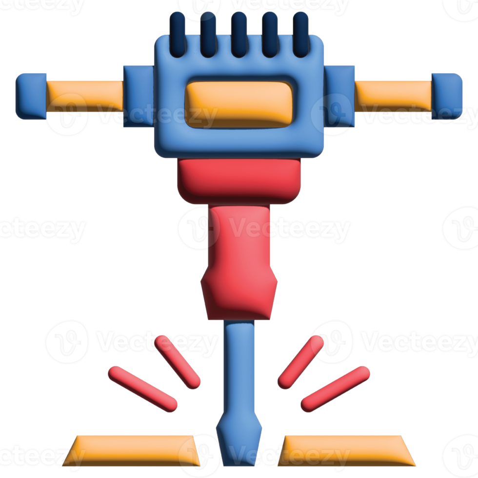 3d Illustration Hammer im Arbeit Tag einstellen png