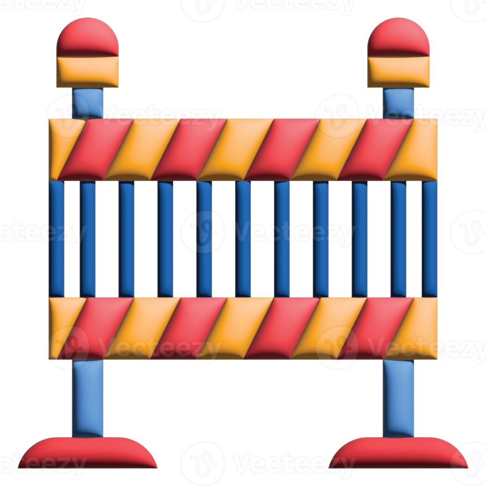 3d illustration barrier in labour day set png