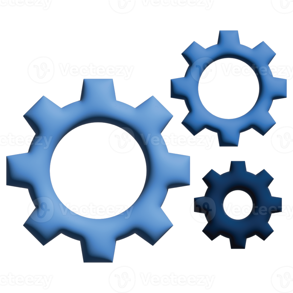 3d illustration gear in labour day set png