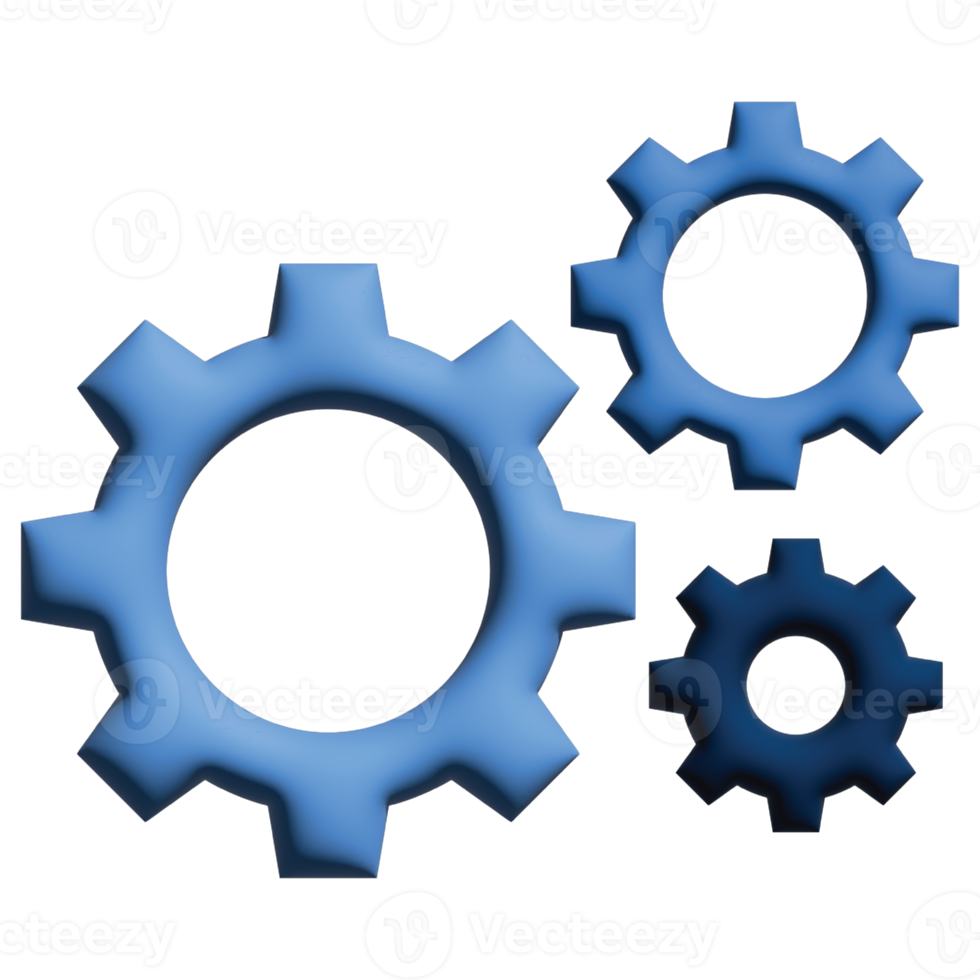 3d ilustração engrenagem dentro trabalho dia conjunto png