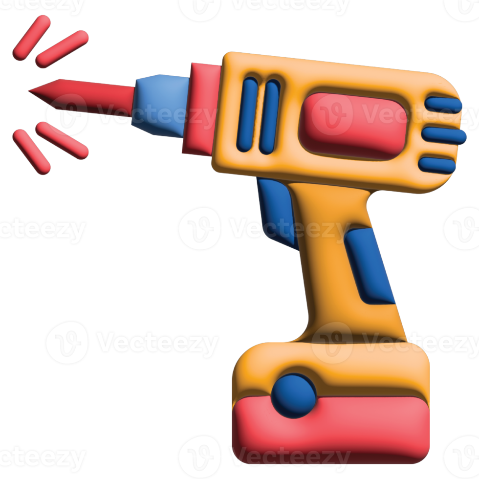 3d illustration drill in labour day set png