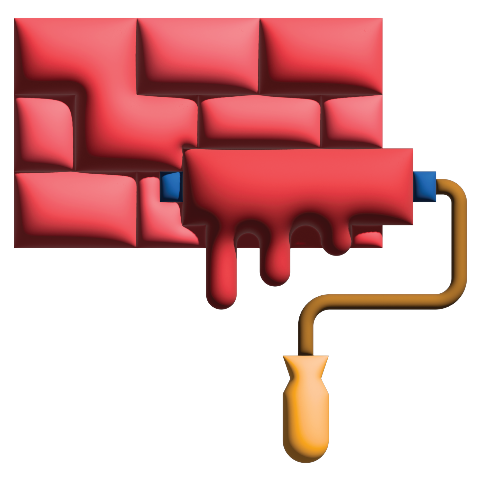3d illustration paint roller in labour day set 20946755 PNG