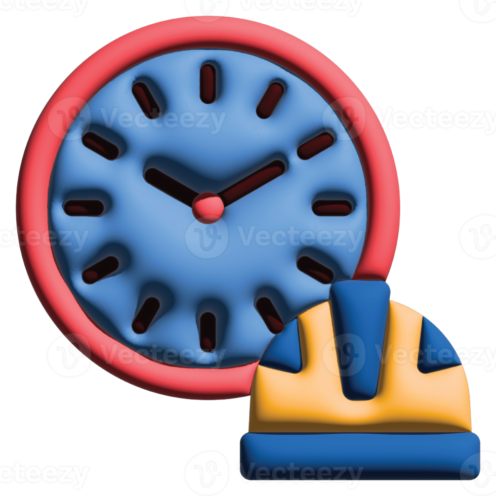 3d illustration working hour in labour day set png