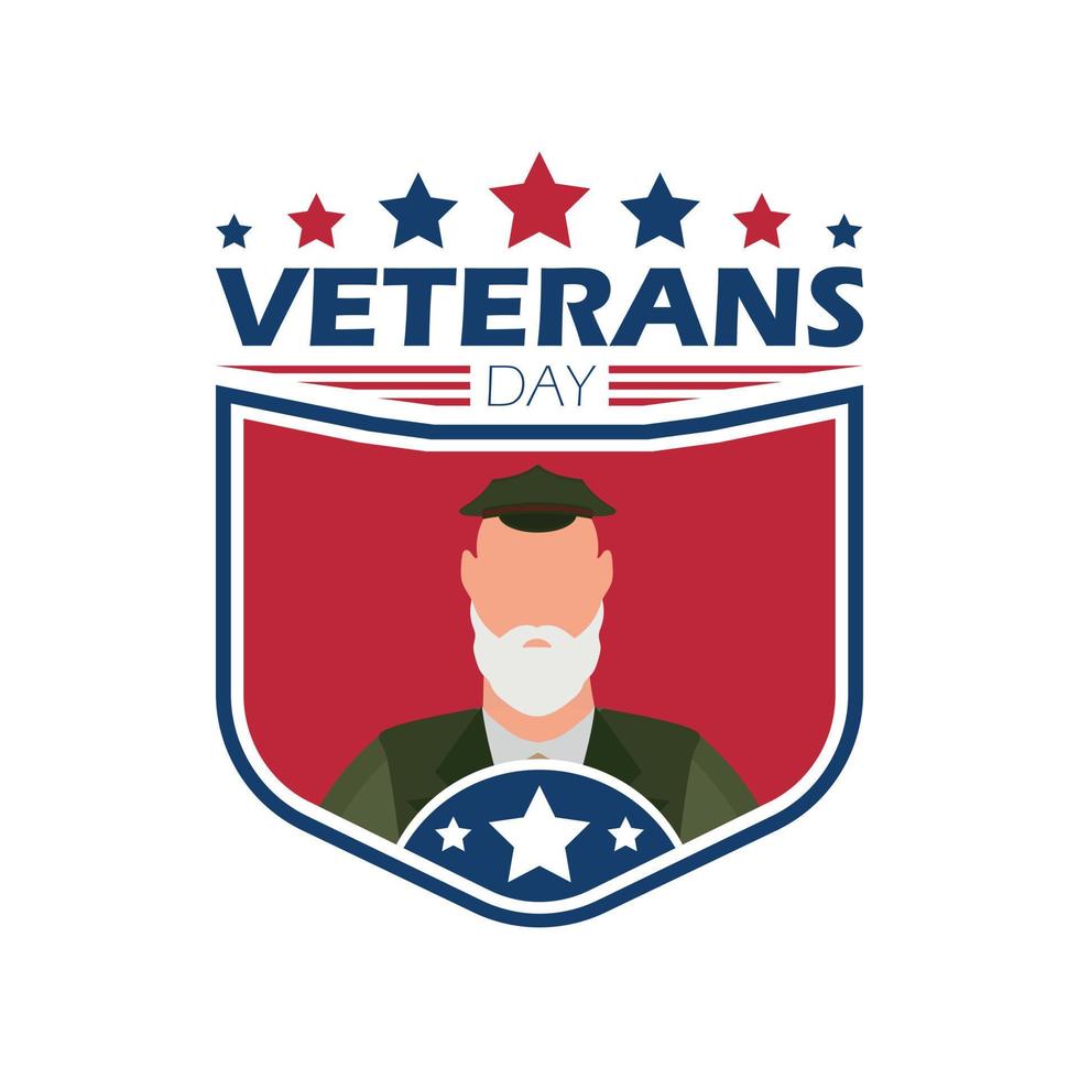 Veteran day icon on a white background. Cartoon style. vector
