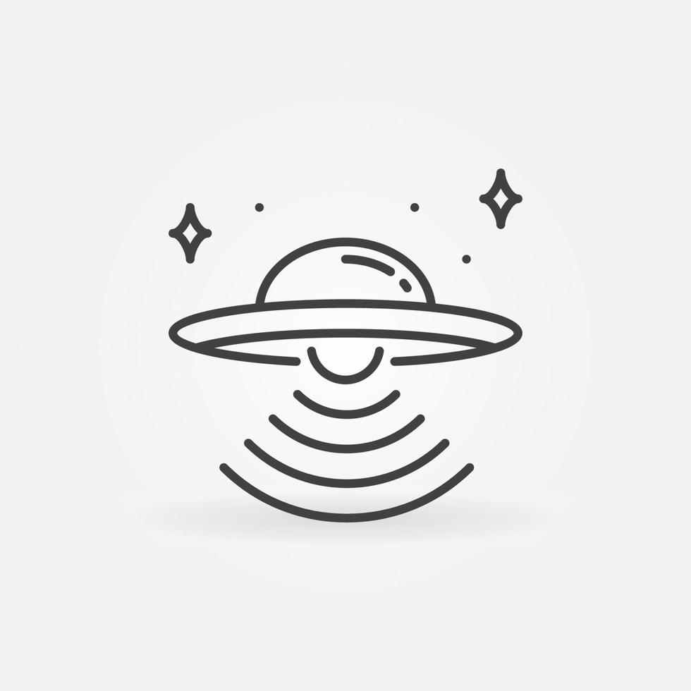 UFO Scanning vector concept thin line icon or symbol