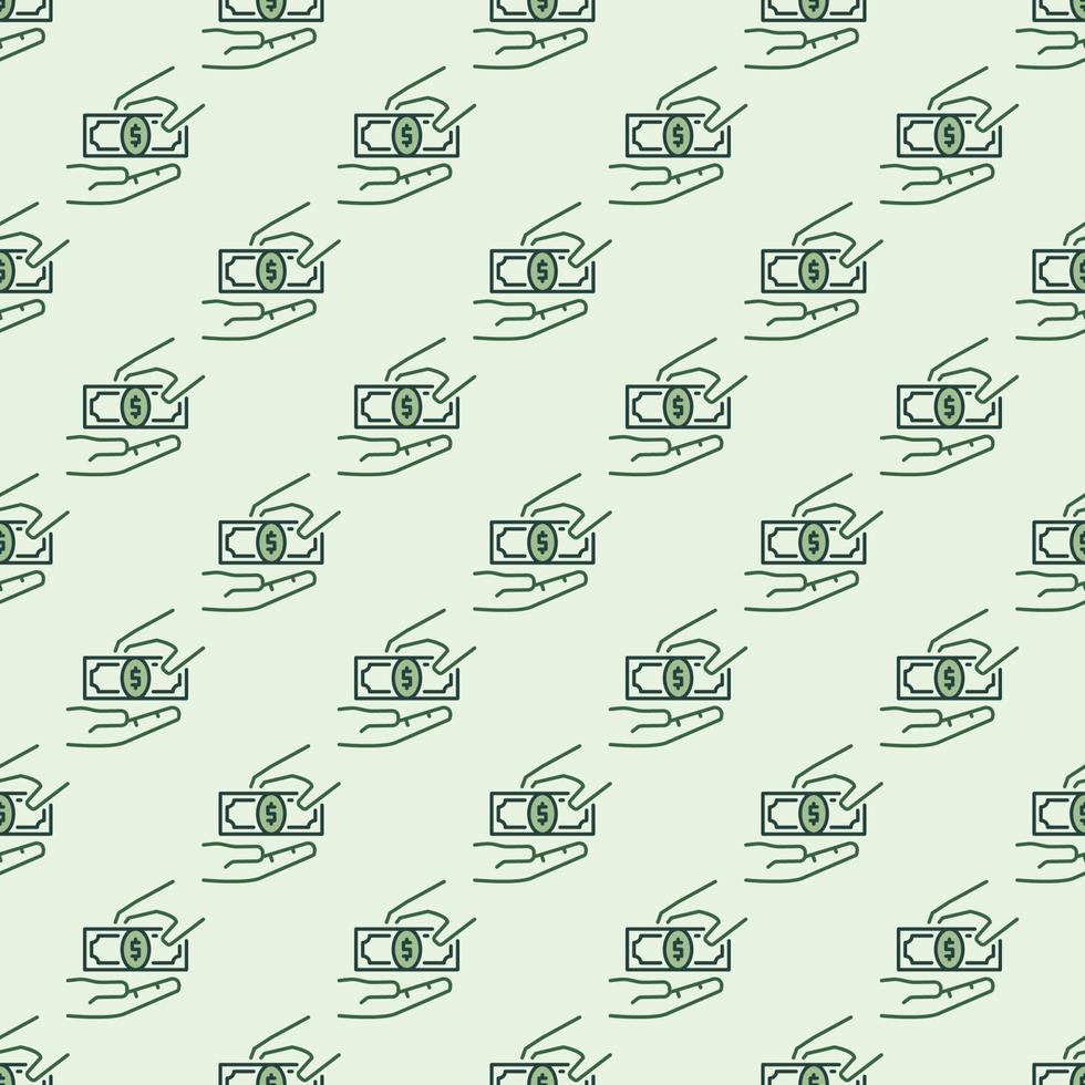 Bribery vector Hands with Cash concept colored pattern