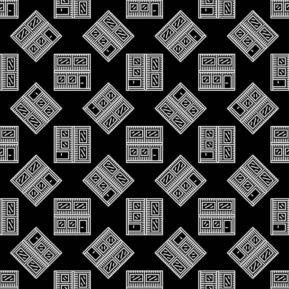 Containers Home vector concept linear dark seamless pattern