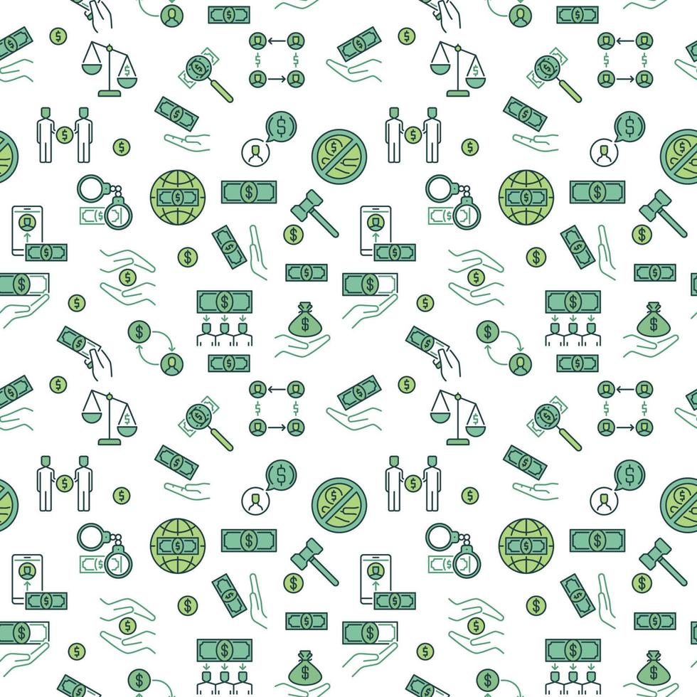 Corruption and Bribery creative vector seamless pattern