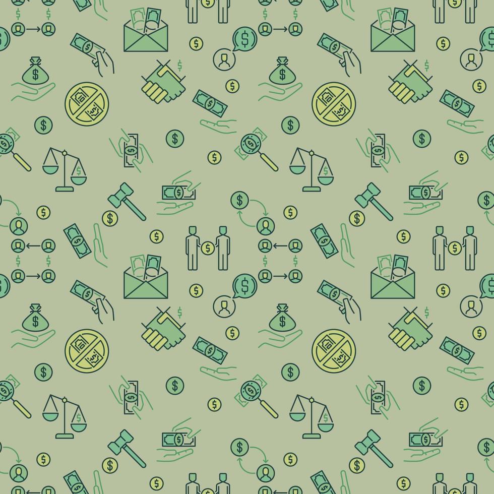 Corruption creative seamless pattern - vector Bribery background