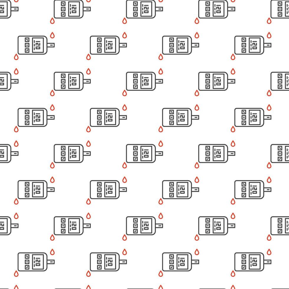 Glucose Meter vector concept thin line seamless pattern