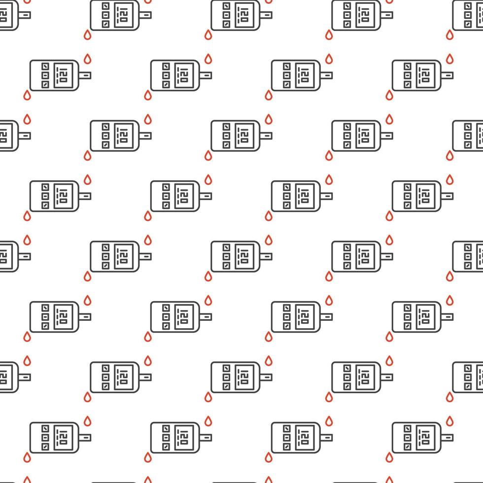 Glucose Meter vector concept thin line seamless pattern